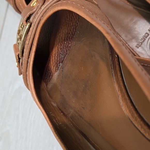 Tory Burch Womens Clines Logo Open Toe Flats Loafer Slip on shoes sz 10M - Picture 9 of 16